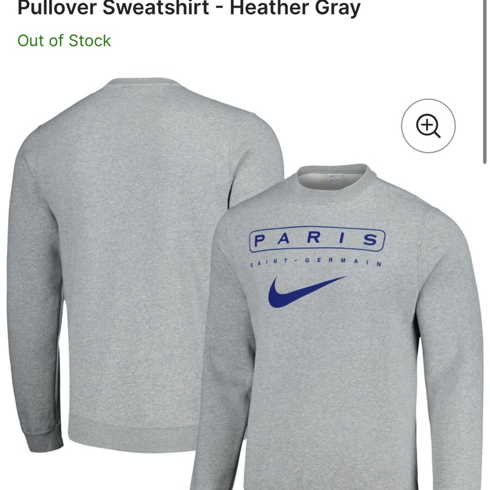 Paris Saint Germain Nike Heather Gray Men's Sweater